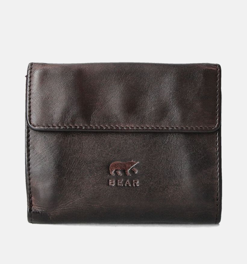 Bear Design Porte-monnaie &agrave; rabat en Brun fonce pour femmes (382101)