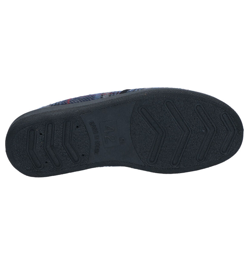 Slippers comfort Blauwe Pantoffels in stof (259839)