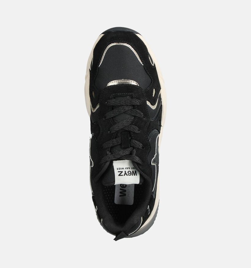 W6YZ Sarah Zwarte Chunky Sneakers voor dames (364051) - geschikt voor steunzolen