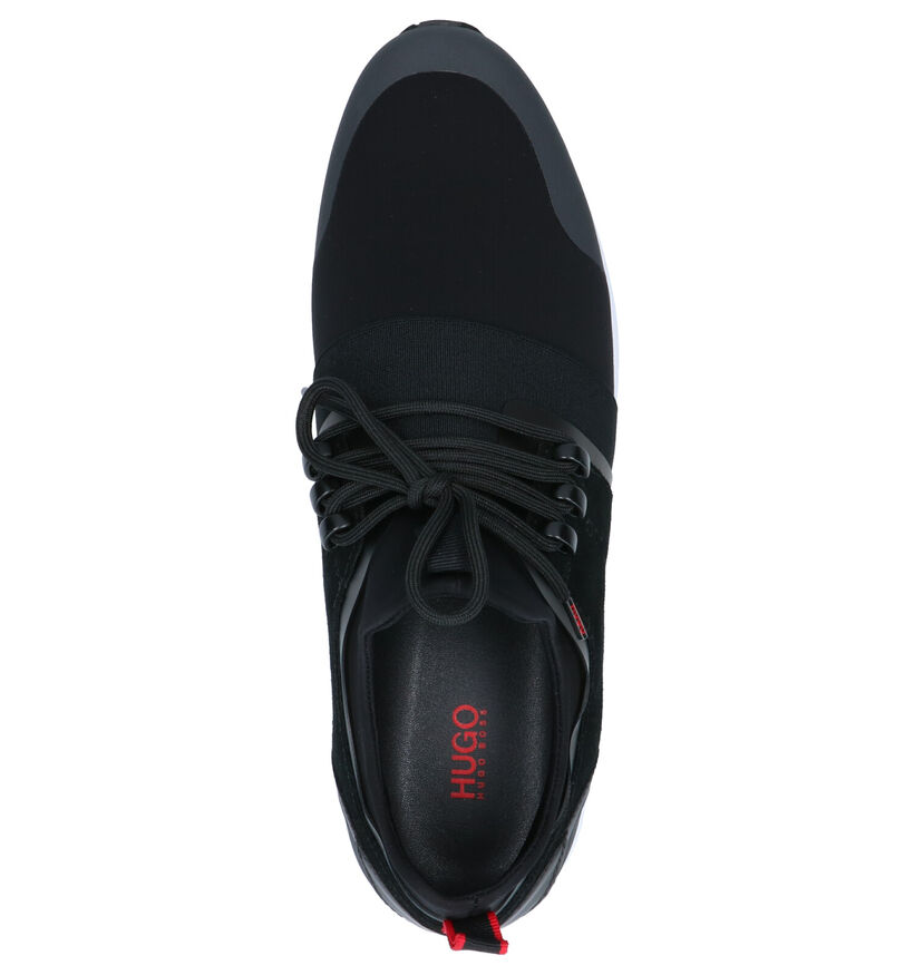 Hugo Boss Hybrid Run Zwarte Slip-on Sneakers in kunstleer (257054)