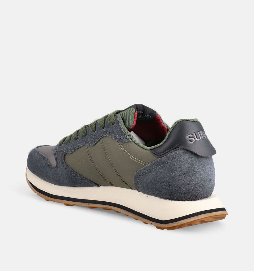 Sun68 Jaki Bicolor 2.0 Chaussures plates en Gris/Vert pour hommes (379403) - pour semelles orthop&eacute;diques