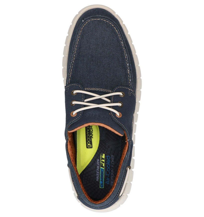 Skechers Blauwe Bootschoenen in stof (272811)
