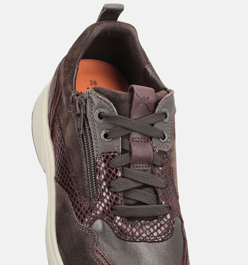 Xsensible Grenoble Bruine Schoenen met Veter en Rits voor dames (378996) - geschikt voor steunzolen