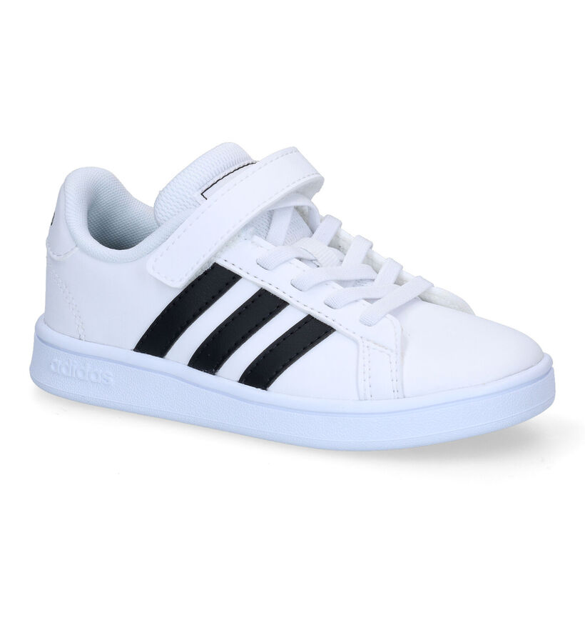 adidas Grand Court C Witte Sneakers voor jongens (318923)