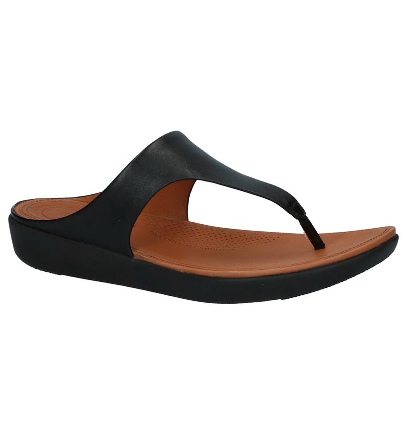 FitFlop Banda II Toe-Thong Sandals Zwart in leer (212827)