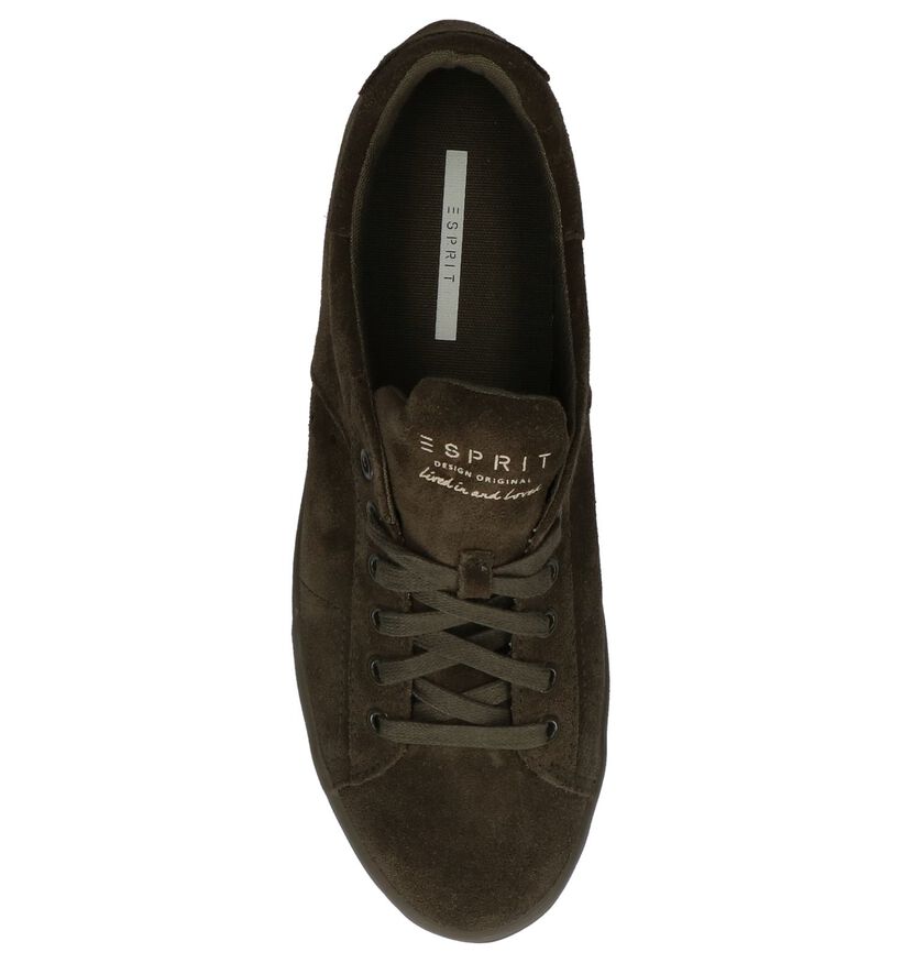 Esprit Baskets basses en Vert kaki en daim (225620)