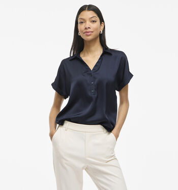 Vila Blouses Blauw/Bordeaux