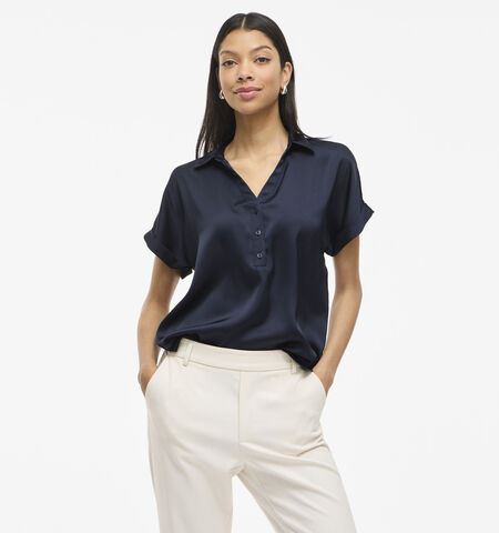 Vila Blouses Blauw/Bordeaux