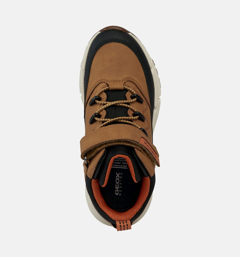 Geox Flexyper Plus Bottines en Marron pour filles, gar&ccedil;ons (377748) - pour semelles orthop&eacute;diques