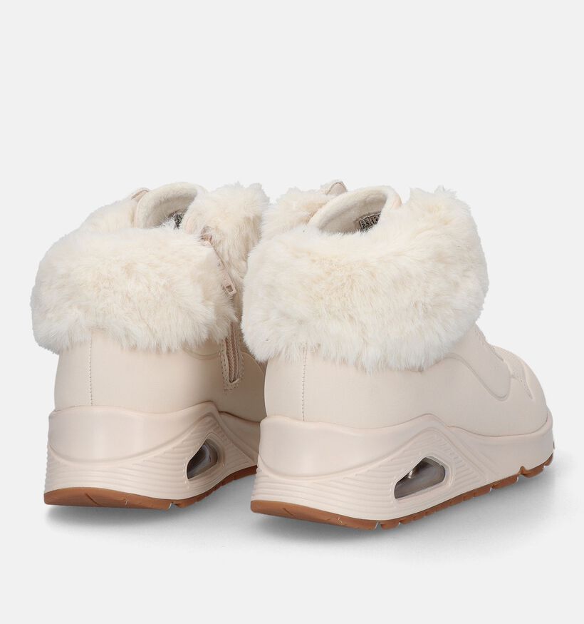 Skechers Uno Ecru Hoge Sneakers voor meisjes (327978)