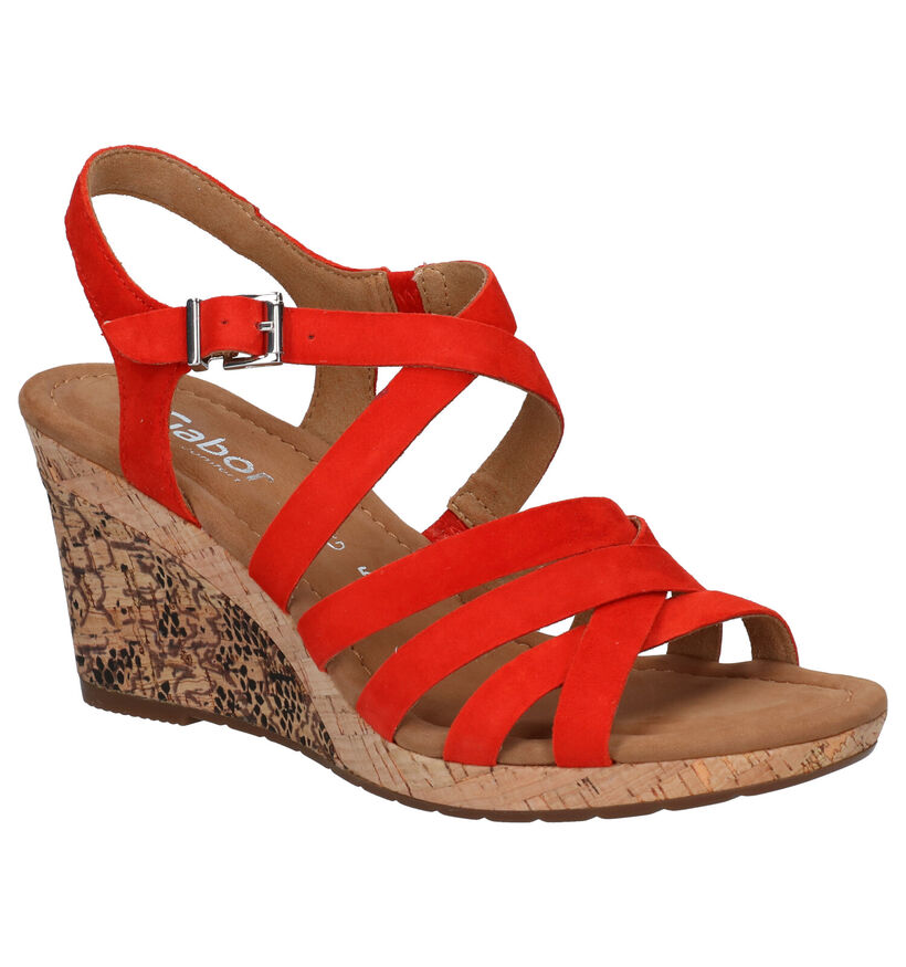 Gabor Sandales en Rouge en nubuck (271752)