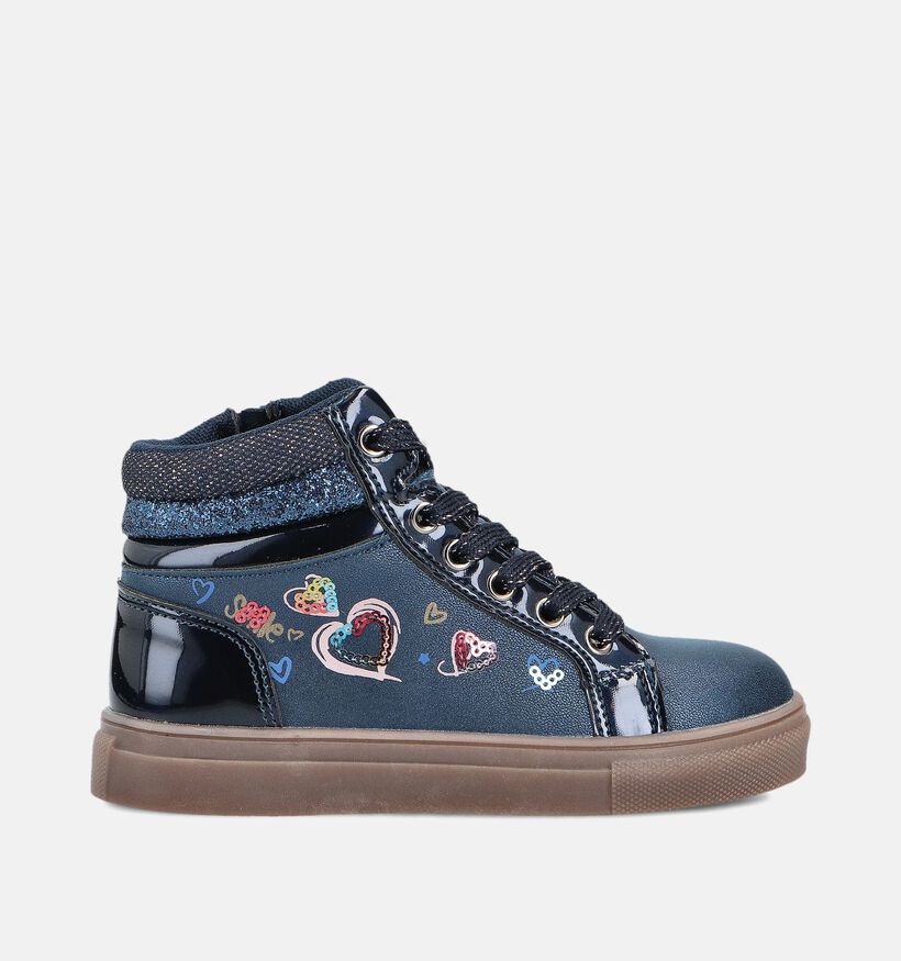 Milo & Mila Blauwe Veterboots voor meisjes (362899) - geschikt voor steunzolen