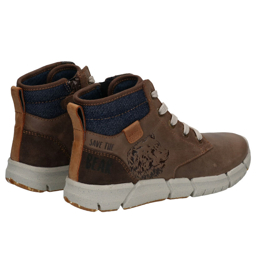 Geo Flexyper Bruine Bottines in leer (294082)