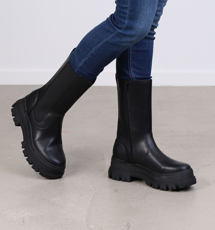 Buffalo Aspha Zwarte Boots in kunstleer (295251)
