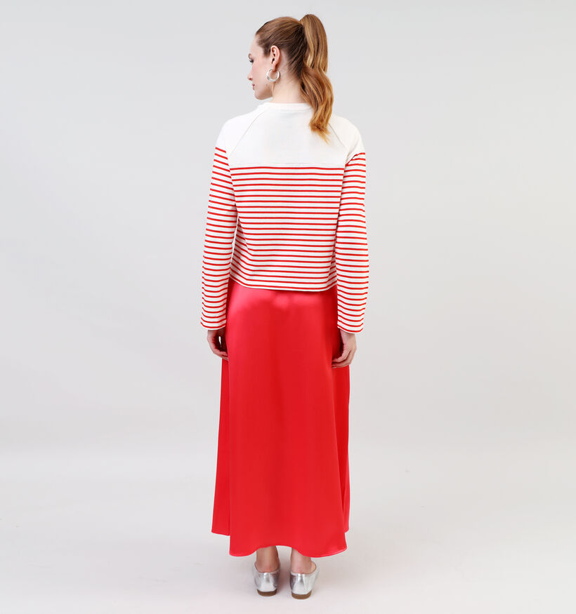 Pieces Mian Wit Gestreept Longsleeve T-shirt voor dames (337355)