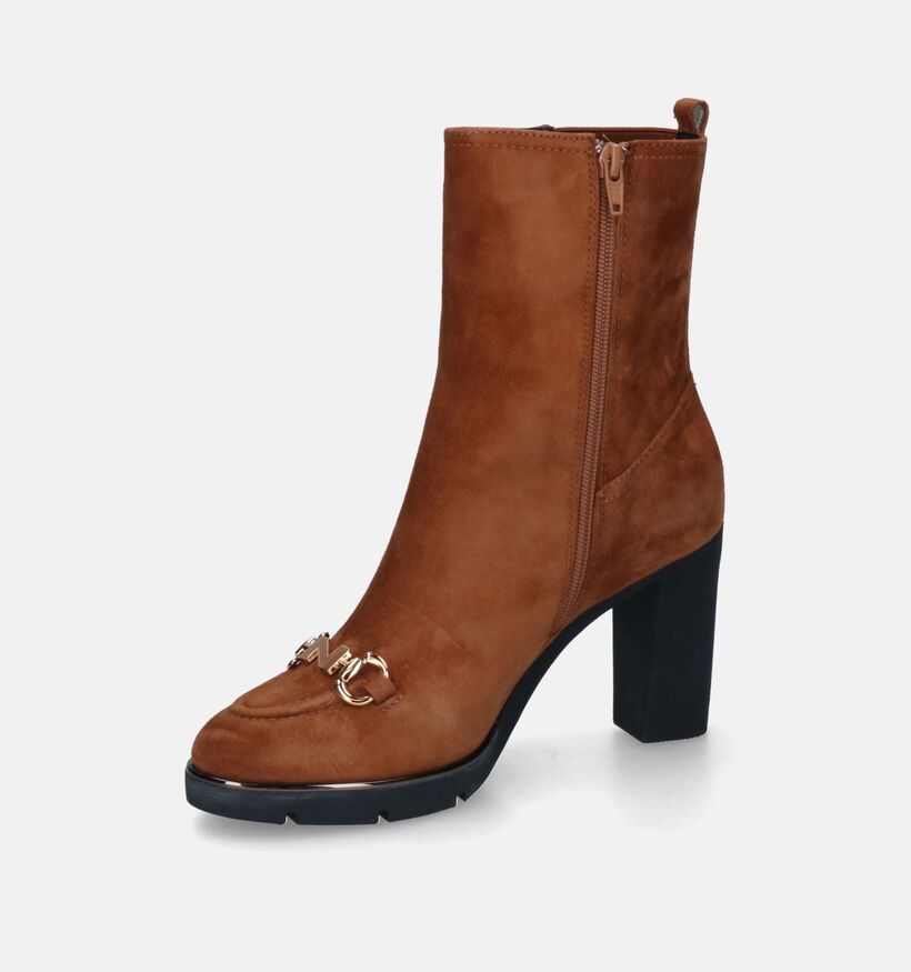 Nathan-Baume Bottines à talons en Cognac pour femmes (315978)