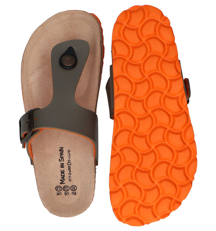 Made in Spain Kaki Teenslippers in kunstleer (287607)