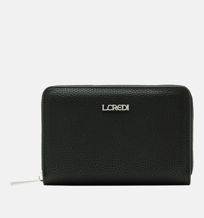 L.Credi Perla Porte-monnaies zipp&eacute; en Noir pour femmes (379573)