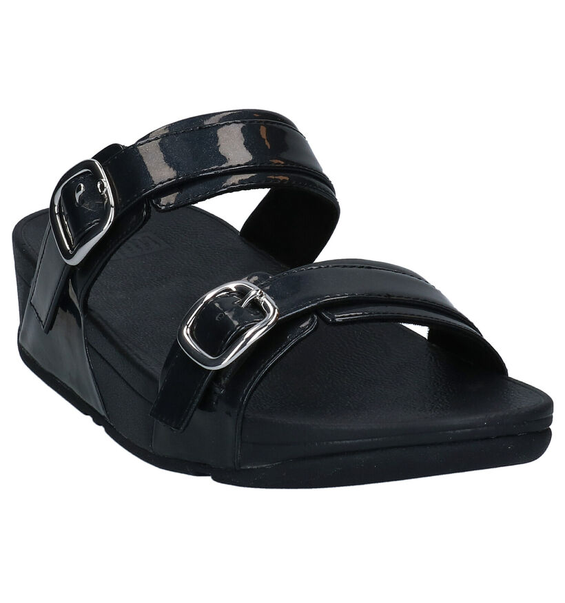 FitFlop Lulu Adjustable Slide Zwarte Slippers voor dames (293475)