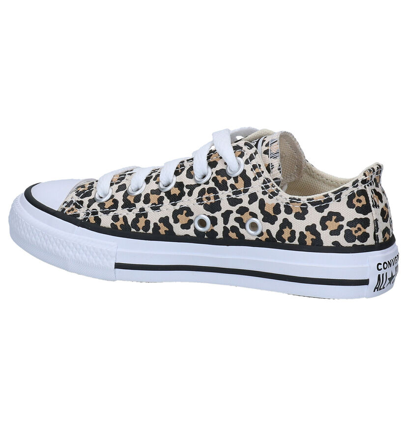 Converse Chuck Taylor AS Leopard Baskets en Beige en textile (286184)