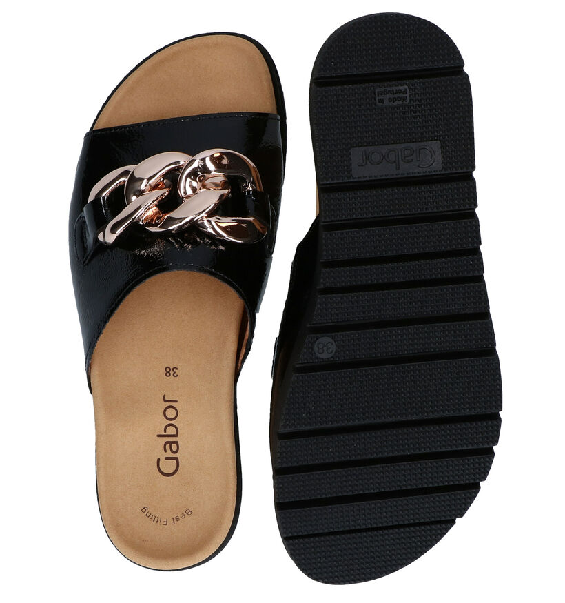 Gabor Best Fitting Nu-pieds en Noir en cuir (288064)