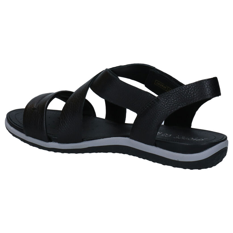 Geox Vega Zwarte Sandalen in leer (285599)