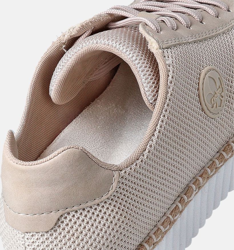 Rieker Beige Veterschoenen voor dames (354962) - geschikt voor steunzolen