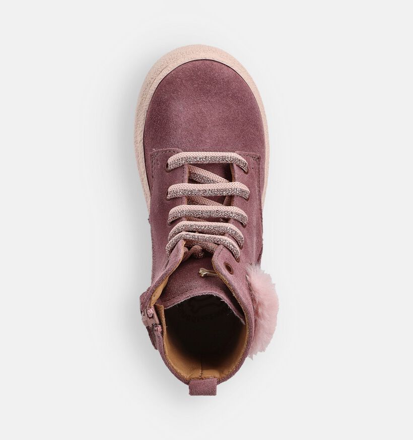 STONES and BONES Posy Boots à lacets en Mauve pour filles (365028) - pour semelles orthopédiques