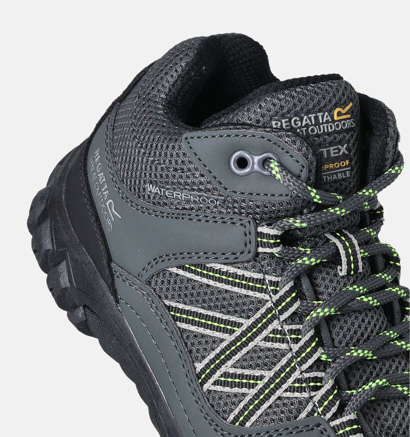 Regatta Edgepoint Mid Jnr Zwarte Wandelschoenen voor jongens (361302) - geschikt voor steunzolen