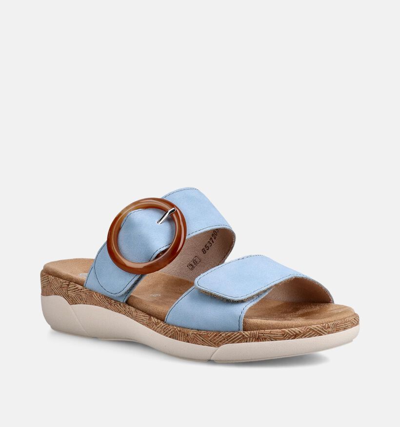 Remonte Nu-pieds plates en Bleu clair pour femmes (370477) - pour semelles orthop&eacute;diques