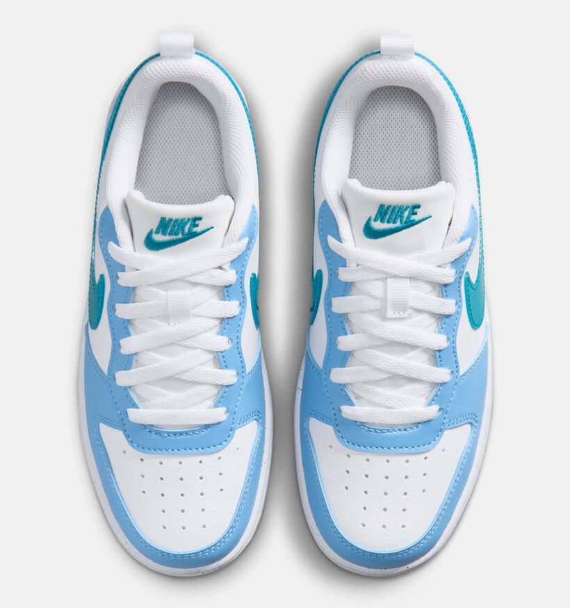 Nike Court Borough Baskets basses en Bleu pour gar&ccedil;ons (377299)