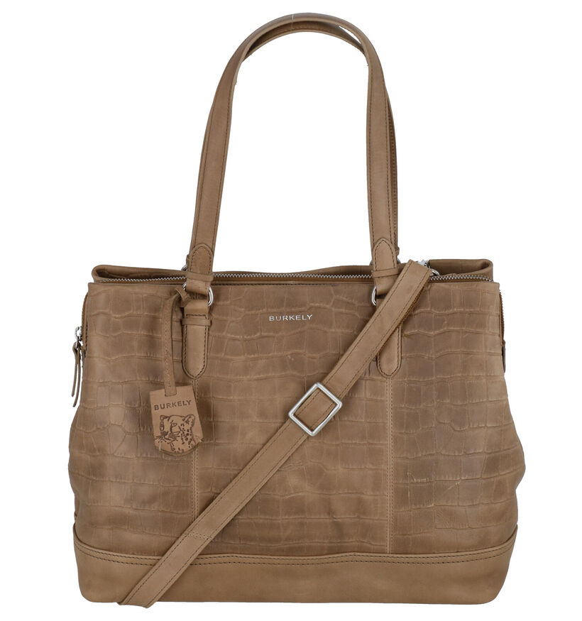 Burkely Croco Caia Kaki Schoudertas in leer (297953)