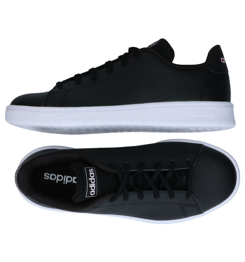 adidas Advantage Base Baskets en Noir en simili cuir (293417)