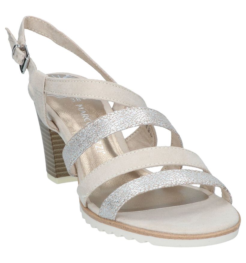 Lichtbeige Sandalen Marco Tozzi in stof (243018)