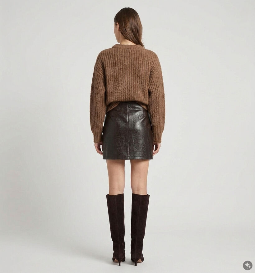 Vila Fima Bruine Rok met Hoge Taille voor dames (383840)