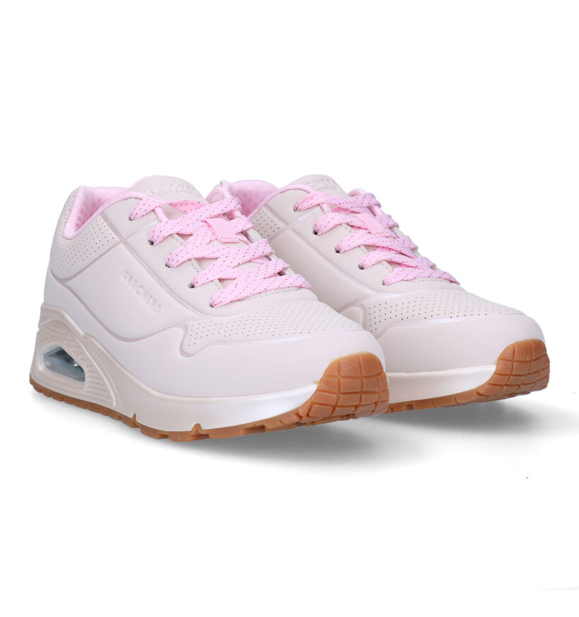 Skechers Uno Gen1 Cool Heels Baskets en Rose pour filles (326443)