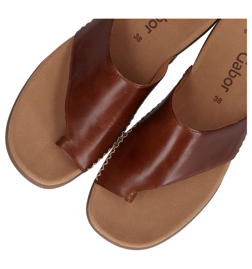 Gabor Best Fitting Nu-pieds en Cognac en cuir (301879)