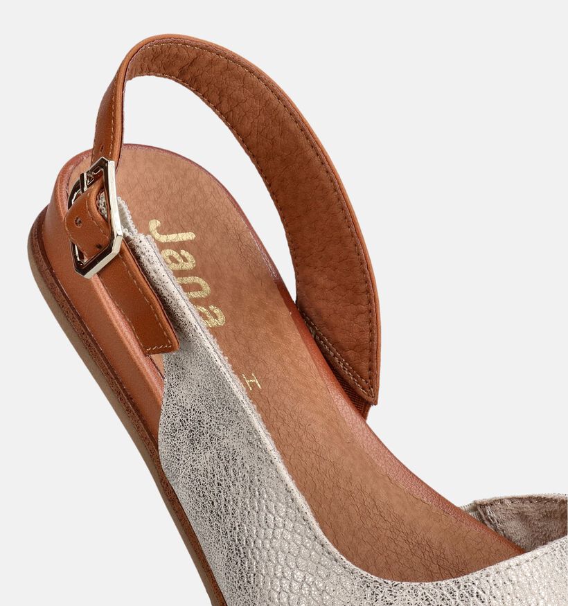 Jana Gold Snake Gouden/Cognac Platte Sandalen voor dames (371767)