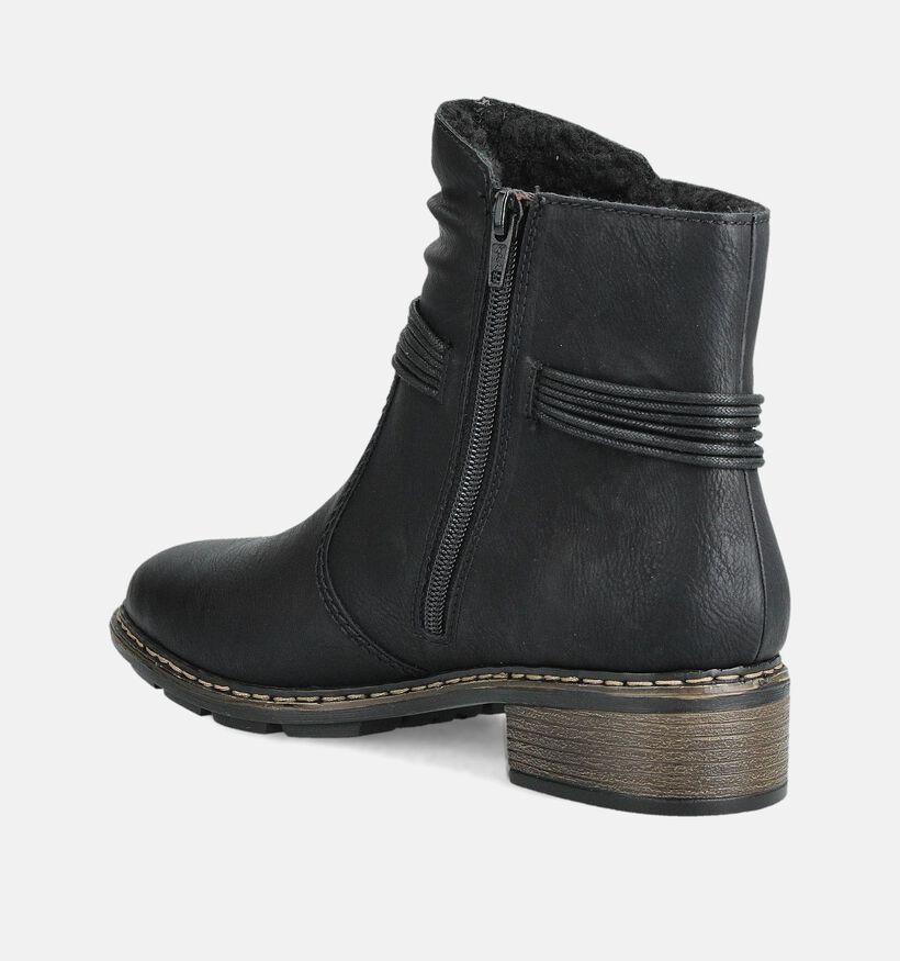 Rieker Bottines plates en Noir pour femmes (379879) - pour semelles orthop&eacute;diques