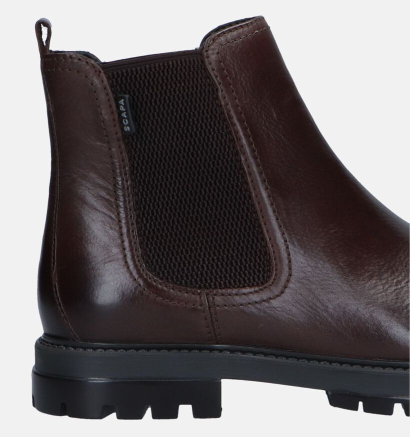 Scapa Bottines Chelsea en Brun foncé pour hommes (332567)