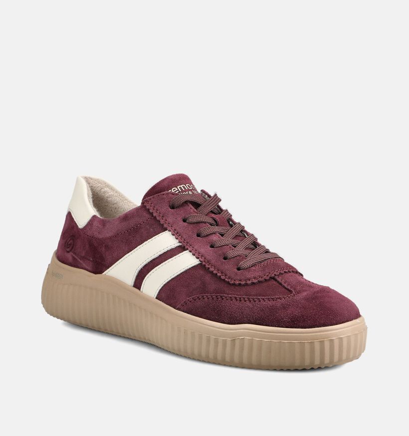 Remonte Bordeaux Lage Sneakers voor dames (376600) - geschikt voor steunzolen
