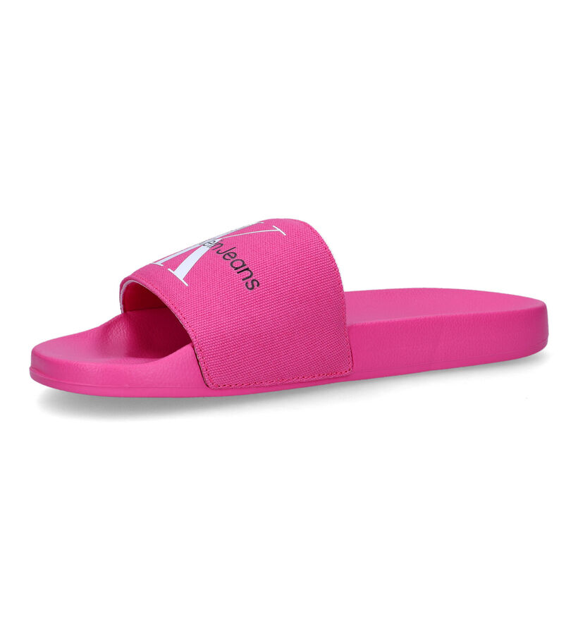 Calvin Klein Slide Monogram Roze Badslippers voor dames (321033)