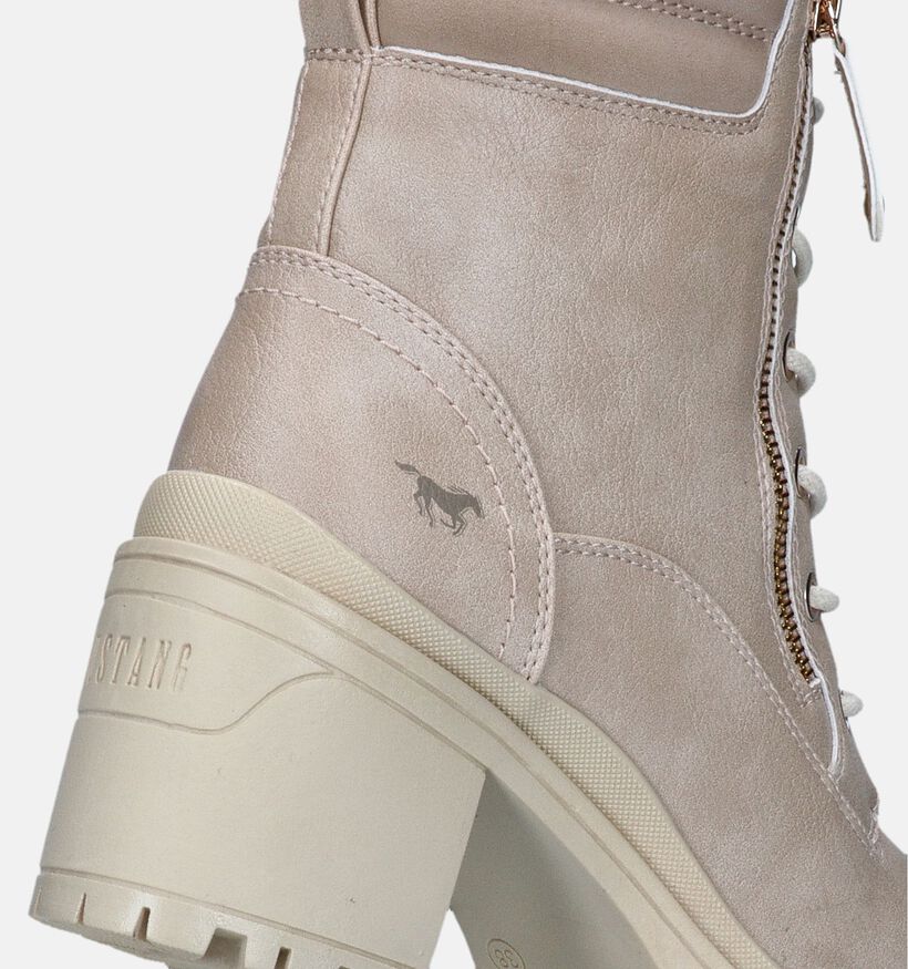 Mustang Bottines à lacets en Beige pour femmes (347282)