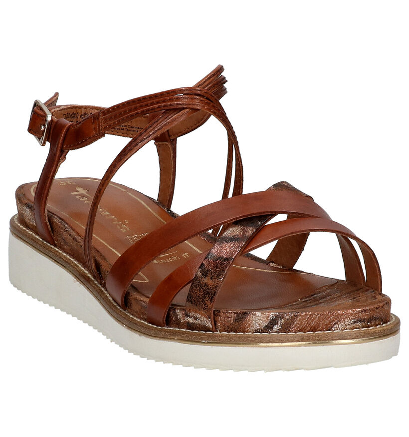 Tamaris TOUCH it Cognac Sandalen in leer (269742)