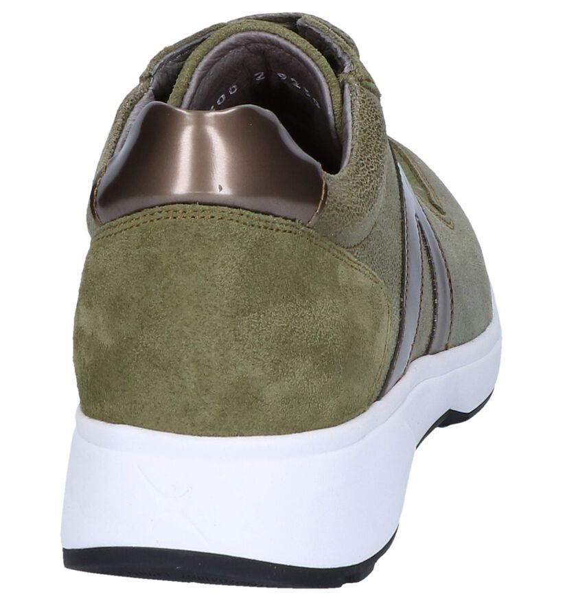 Xsensible Chaussures à lacets en Vert kaki en nubuck (246452)