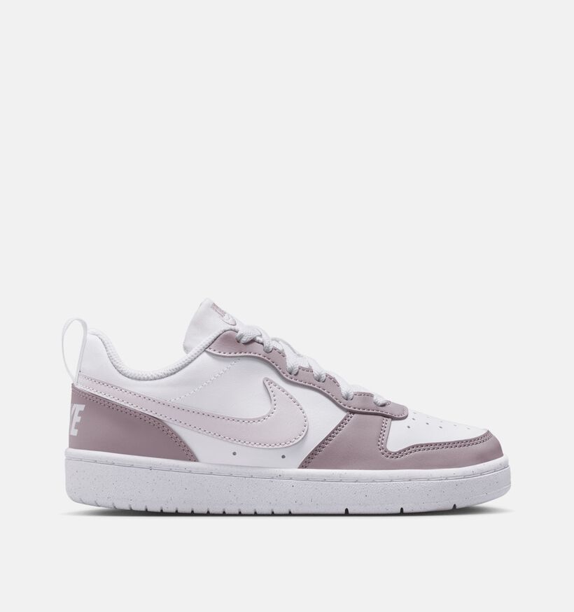 Nike Court Borough Low Witte/Lichtpaarse Sneakers voor meisjes (376154)