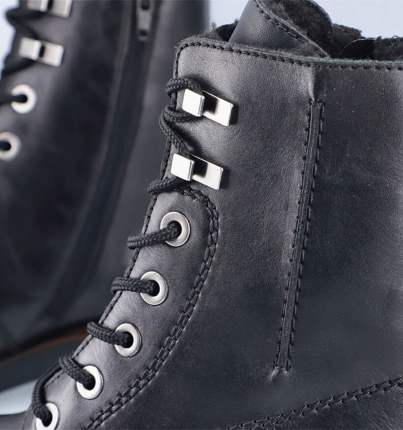 Rieker Boots &agrave; lacets en Noir pour femmes (347442)