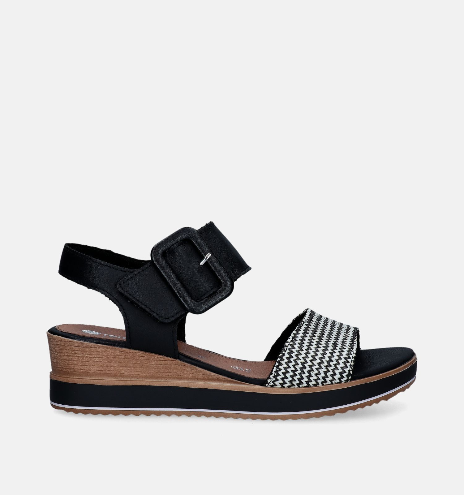 Remonte Zwarte Sandalen met sleehak Dames Sandalen Online op TORFS.BE