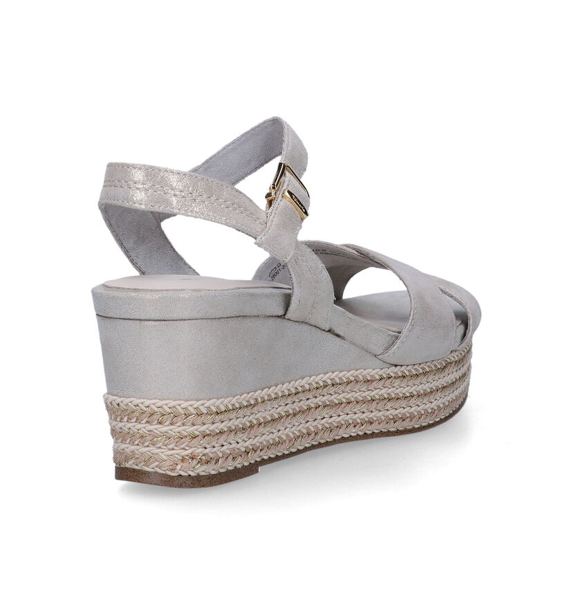 Tamaris Beige Sandalen met sleehak voor dames (322254)