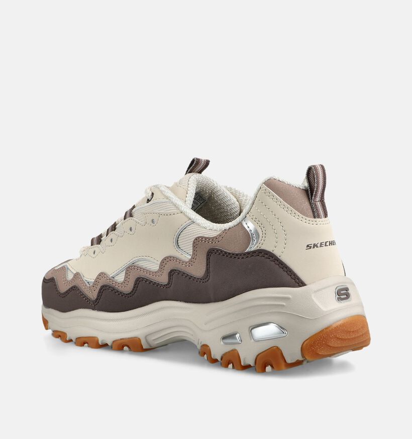 Skechers D'Lites Vintage Wave Baskets en Beige pour femmes (375609)